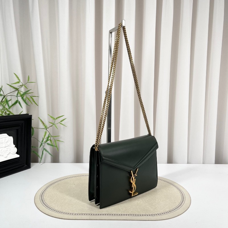 nj spy YSL聖羅蘭 Cassandra系列墨綠色牛皮鏈條包 單肩斜挎都可以 容量適合日常使用-2