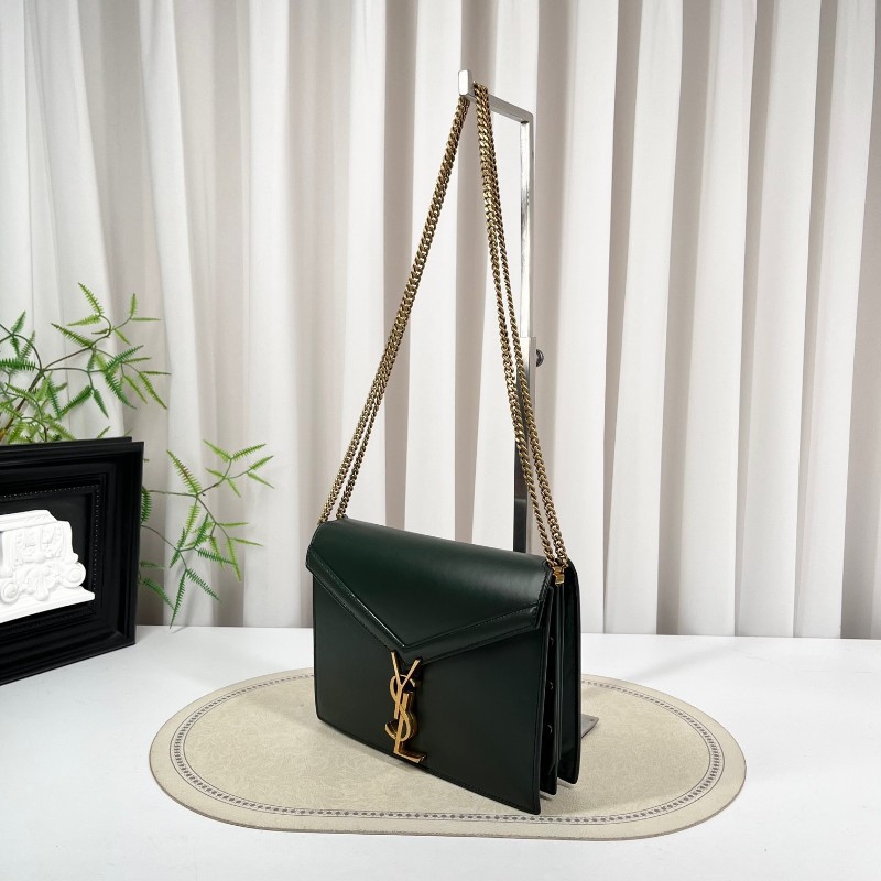 nj spy YSL聖羅蘭 Cassandra系列墨綠色牛皮鏈條包 單肩斜挎都可以 容量適合日常使用-3