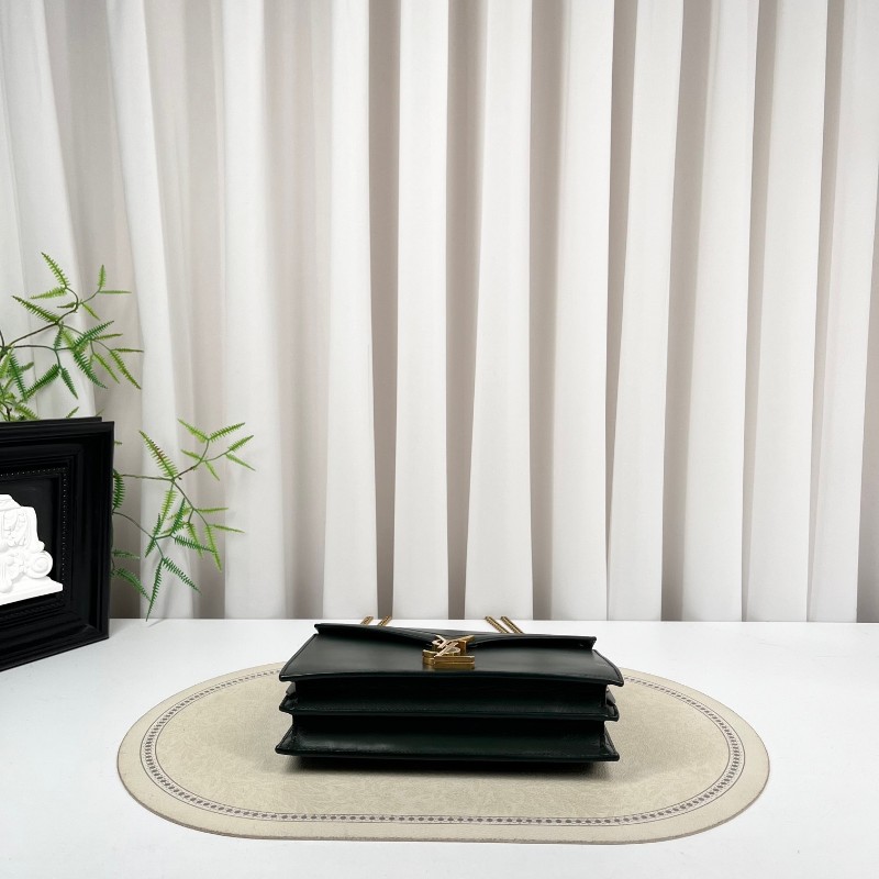 nj spy YSL聖羅蘭 Cassandra系列墨綠色牛皮鏈條包 單肩斜挎都可以 容量適合日常使用-4