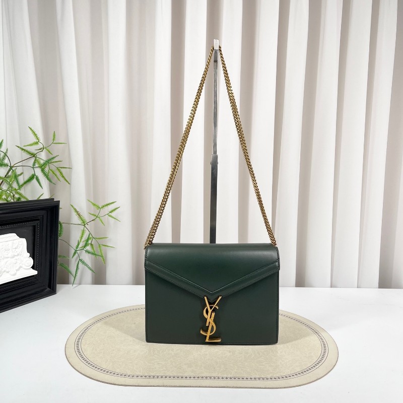 nj spy YSL聖羅蘭 Cassandra系列墨綠色牛皮鏈條包 單肩斜挎都可以 容量適合日常使用-5
