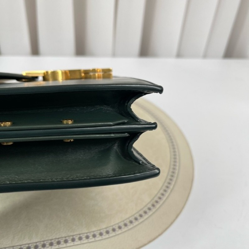 nj spy YSL聖羅蘭 Cassandra系列墨綠色牛皮鏈條包 單肩斜挎都可以 容量適合日常使用-10