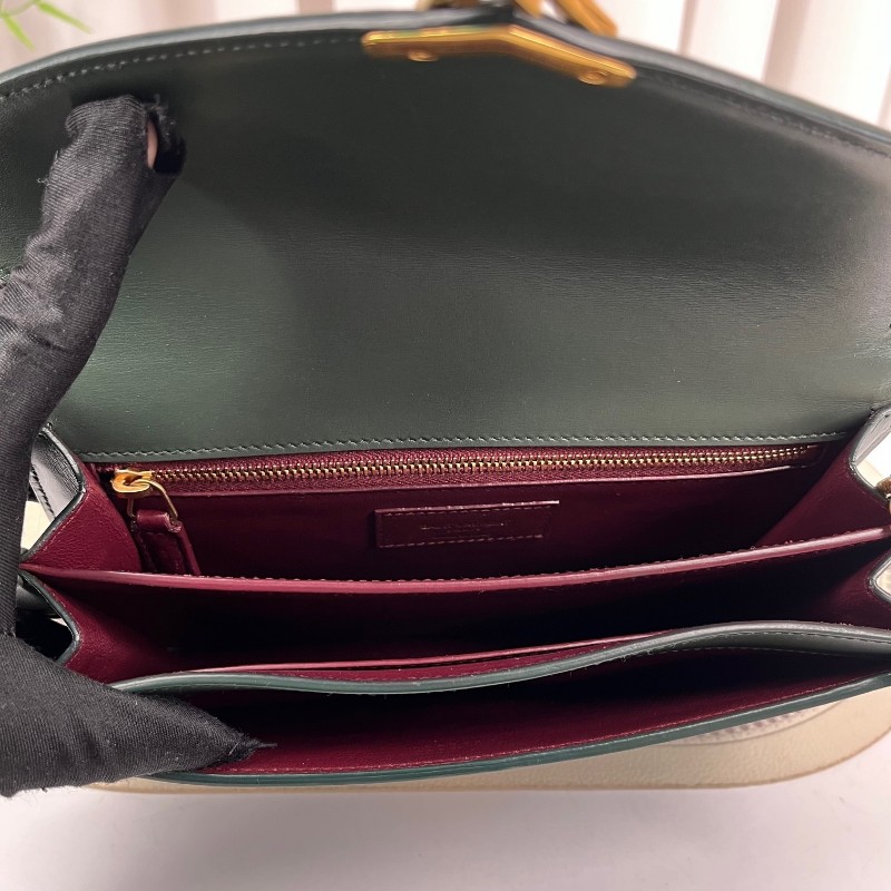 nj spy YSL聖羅蘭 Cassandra系列墨綠色牛皮鏈條包 單肩斜挎都可以 容量適合日常使用-17