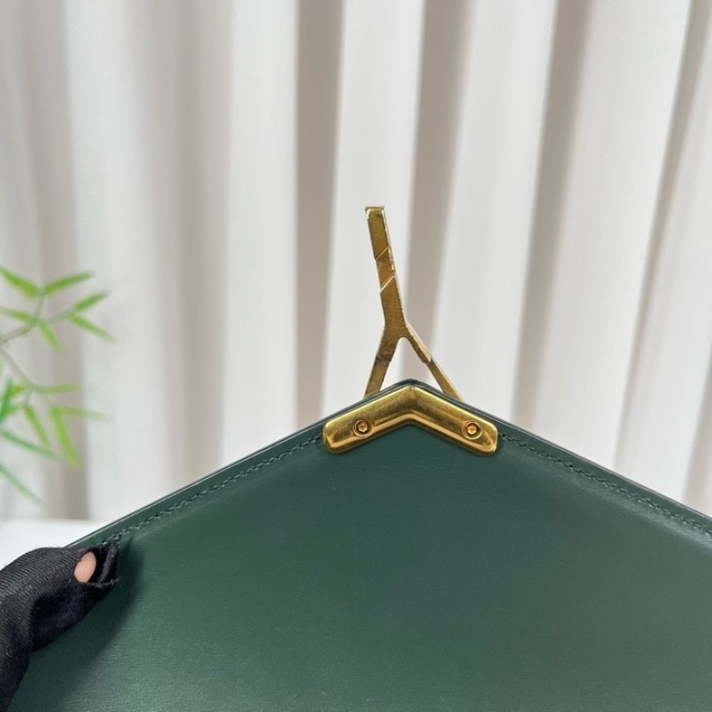 nj spy YSL聖羅蘭 Cassandra系列墨綠色牛皮鏈條包 單肩斜挎都可以 容量適合日常使用-18