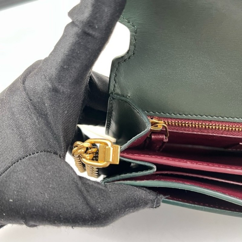 nj spy YSL聖羅蘭 Cassandra系列墨綠色牛皮鏈條包 單肩斜挎都可以 容量適合日常使用-20