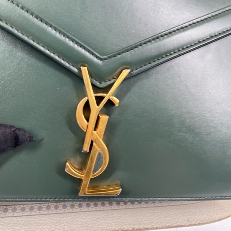 nj spy YSL聖羅蘭 Cassandra系列墨綠色牛皮鏈條包 單肩斜挎都可以 容量適合日常使用-21