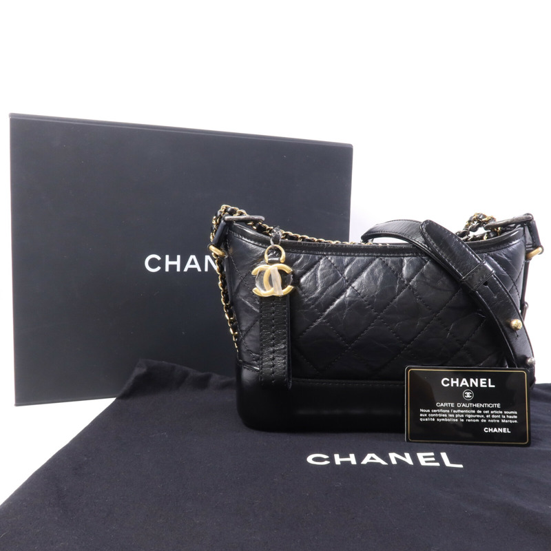 CHANEL 牛皮皮革Gabrielle Small鏈帶肩背袋-9