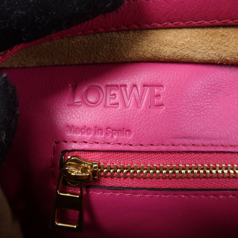 LOEWE 牛皮皮革Amazona金扣手挽肩背兩用袋-5