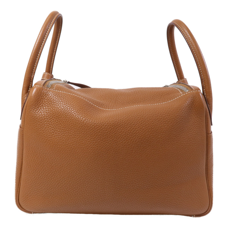 HERMES Clemence皮革Lindy 30手挽肩背兩用袋Gold-1