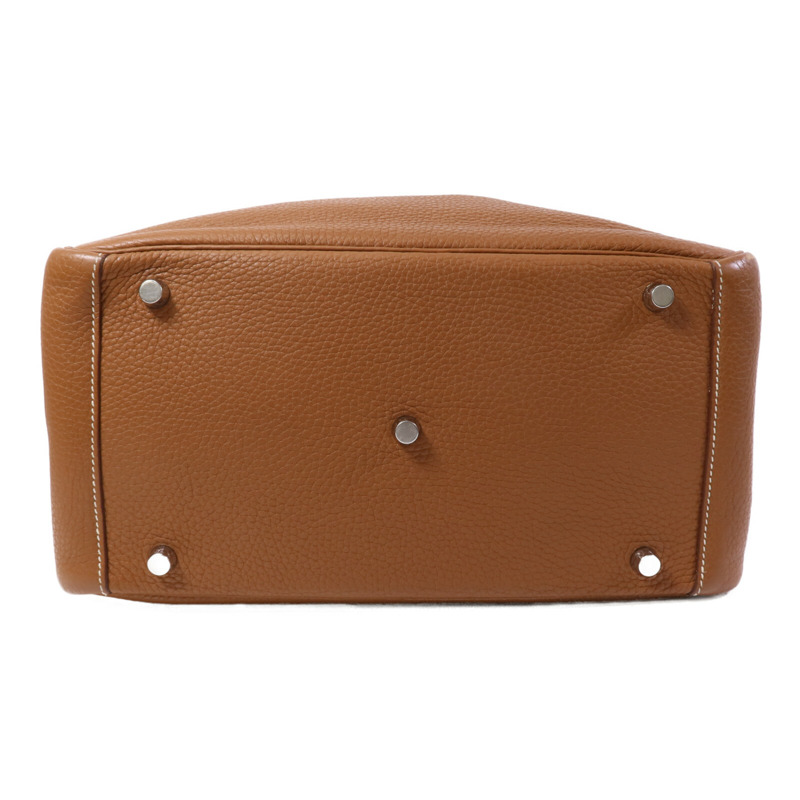 HERMES Clemence皮革Lindy 30手挽肩背兩用袋Gold-3