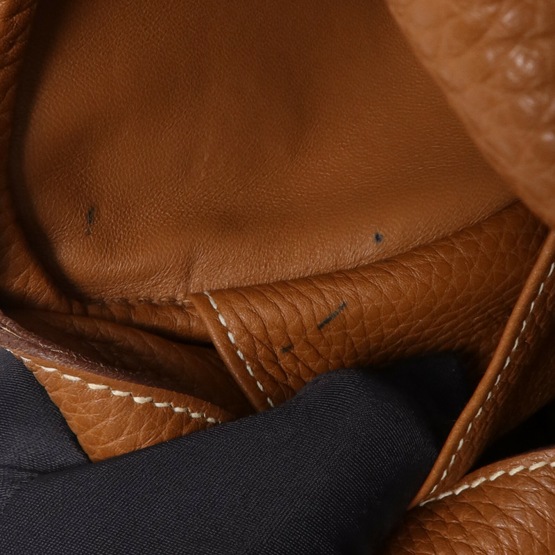 HERMES Clemence皮革Lindy 30手挽肩背兩用袋Gold-17