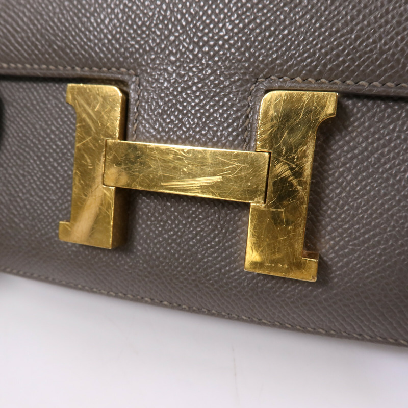 HERMES Epsom皮革Mini Constance金扣肩背袋-6