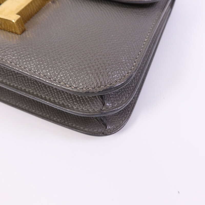 HERMES Epsom皮革Mini Constance金扣肩背袋-9