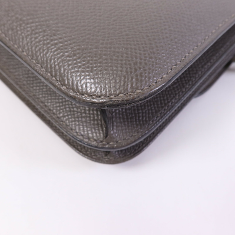 HERMES Epsom皮革Mini Constance金扣肩背袋-11