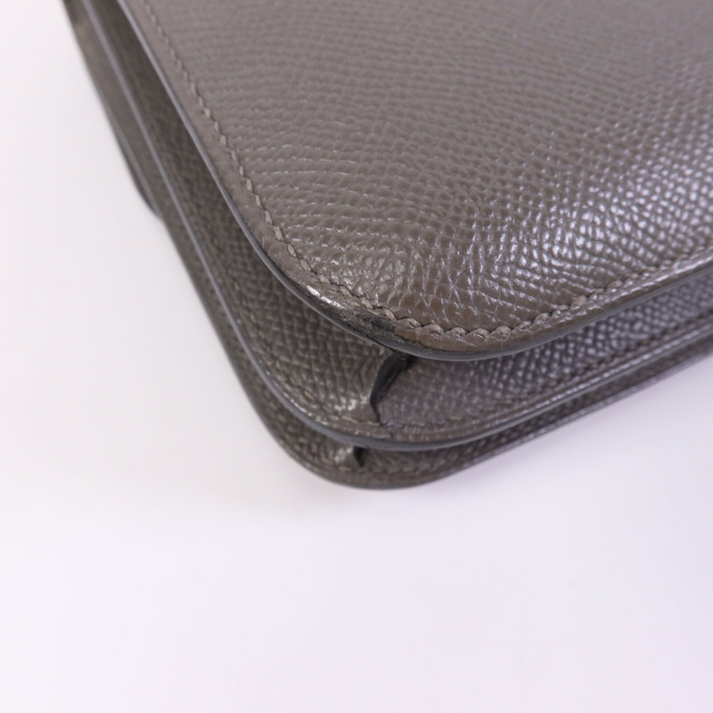 HERMES Epsom皮革Mini Constance金扣肩背袋-12