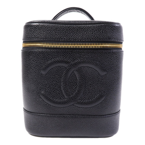 CHANEL 牛皮皮革Vintage Vanity Case金扣手挽袋