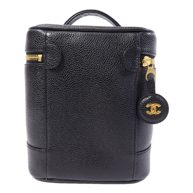 CHANEL 牛皮皮革Vintage Vanity Case金扣手挽袋-1