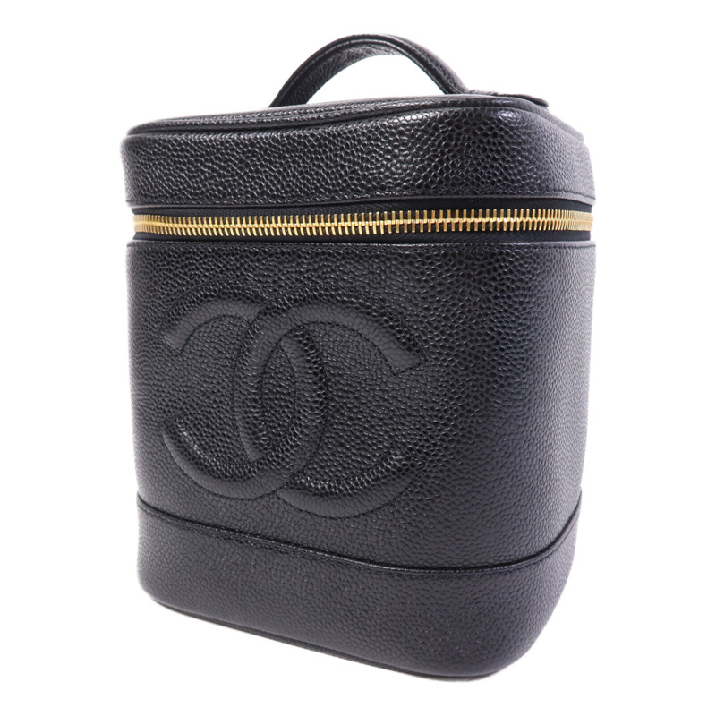 CHANEL 牛皮皮革Vintage Vanity Case金扣手挽袋-2