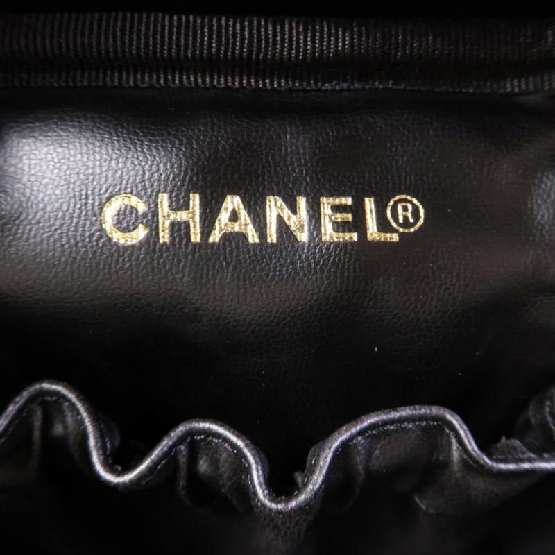 CHANEL 牛皮皮革Vintage Vanity Case金扣手挽袋-5