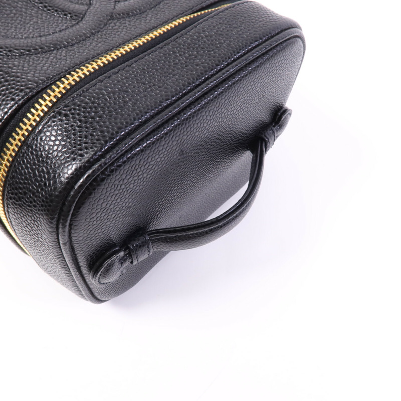 CHANEL 牛皮皮革Vintage Vanity Case金扣手挽袋-8