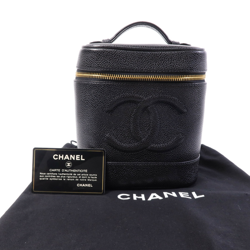 CHANEL 牛皮皮革Vintage Vanity Case金扣手挽袋-9