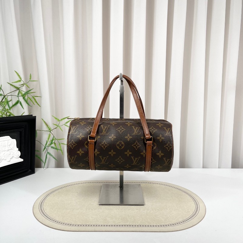 LV路易威登 中古老花Papillon巴比龍手提包 無子包 棕色內裡 容量大 適合日常使用-3