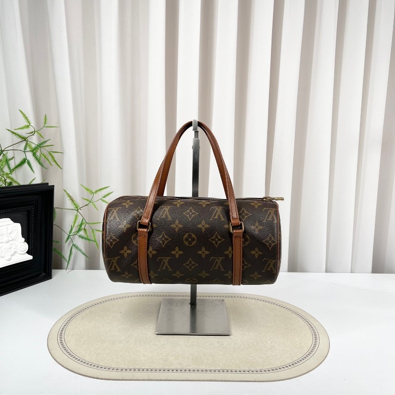 LV路易威登 中古老花Papillon巴比龍手提包 無子包 棕色內裡 容量大 適合日常使用-6