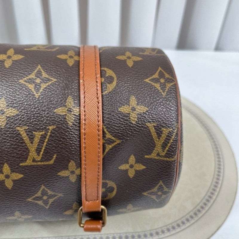 LV路易威登 中古老花Papillon巴比龍手提包 無子包 棕色內裡 容量大 適合日常使用-9