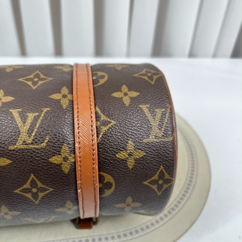 LV路易威登 中古老花Papillon巴比龍手提包 無子包 棕色內裡 容量大 適合日常使用-11