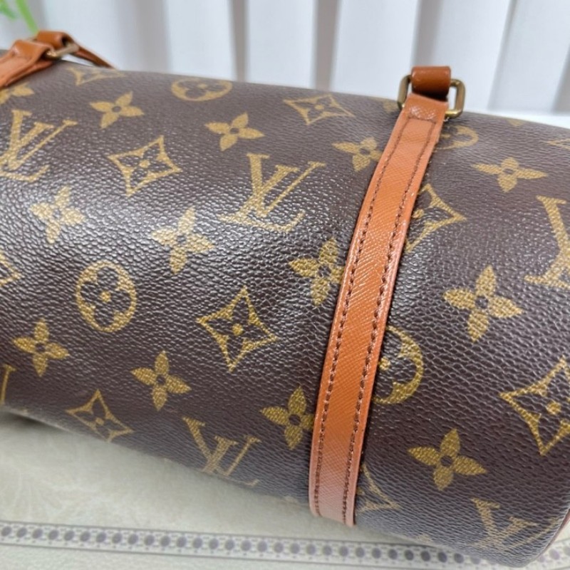 LV路易威登 中古老花Papillon巴比龍手提包 無子包 棕色內裡 容量大 適合日常使用-13
