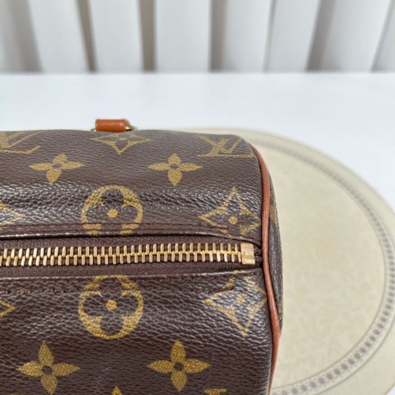 LV路易威登 中古老花Papillon巴比龍手提包 無子包 棕色內裡 容量大 適合日常使用-17