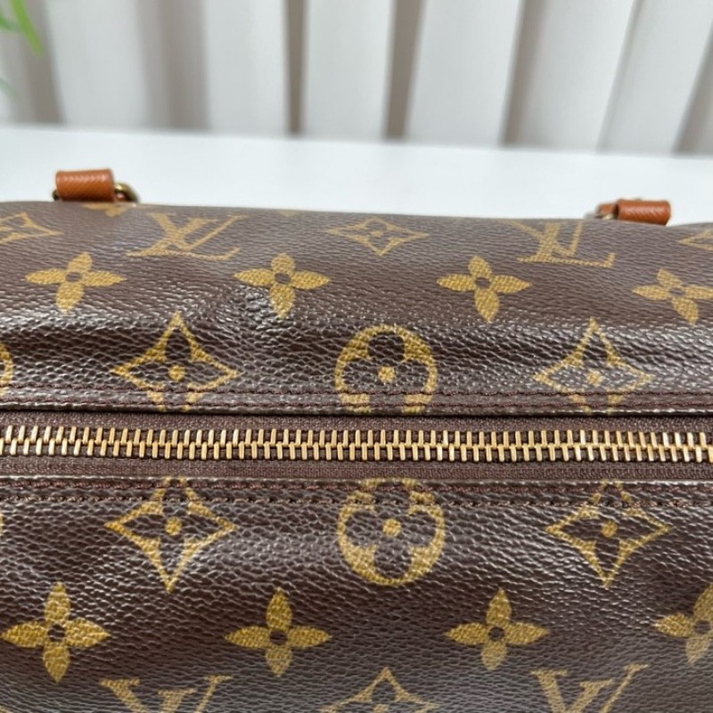 LV路易威登 中古老花Papillon巴比龍手提包 無子包 棕色內裡 容量大 適合日常使用-18