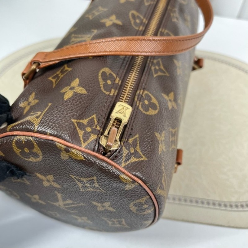 LV路易威登 中古老花Papillon巴比龍手提包 無子包 棕色內裡 容量大 適合日常使用-19