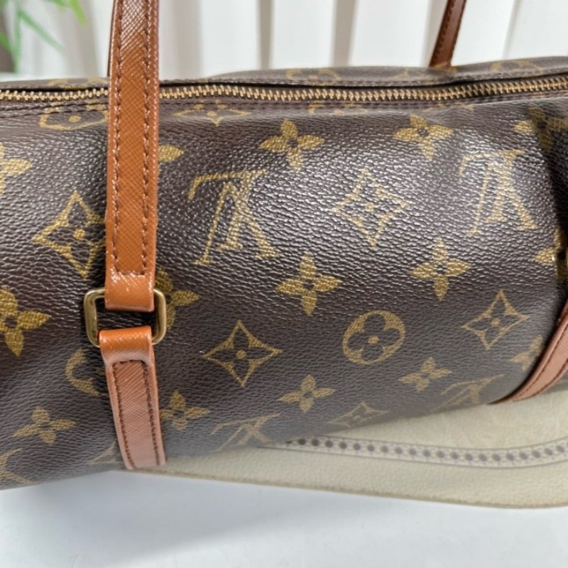 LV路易威登 中古老花Papillon巴比龍手提包 無子包 棕色內裡 容量大 適合日常使用-20