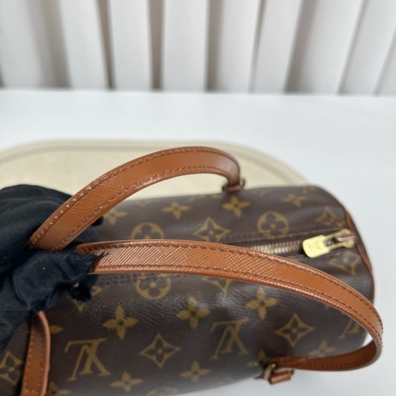 LV路易威登 中古老花Papillon巴比龍手提包 無子包 棕色內裡 容量大 適合日常使用-21