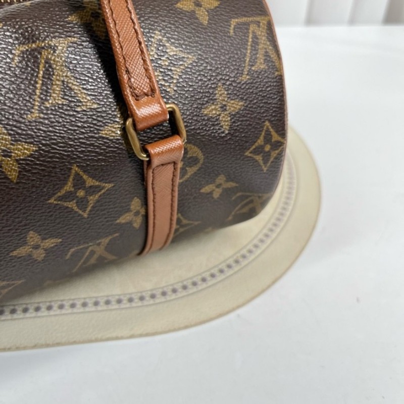 LV路易威登 中古老花Papillon巴比龍手提包 無子包 棕色內裡 容量大 適合日常使用-22