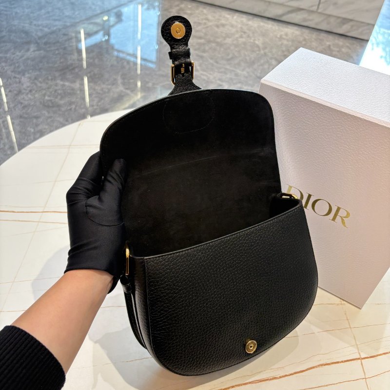 *SHIHNA名牌精品* DIOR Bobby 中型黑色粒面小牛皮斜背包-4