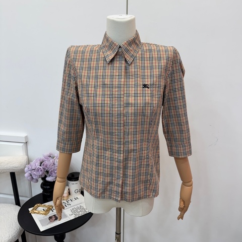 Burberry 七分袖格紋襯衫