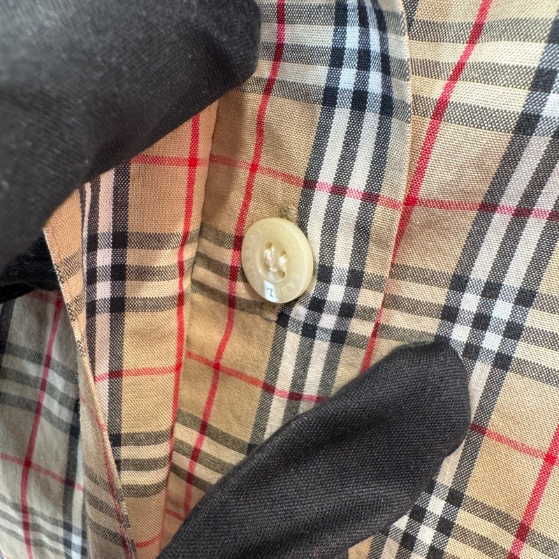 Burberry 七分袖格紋襯衫-8