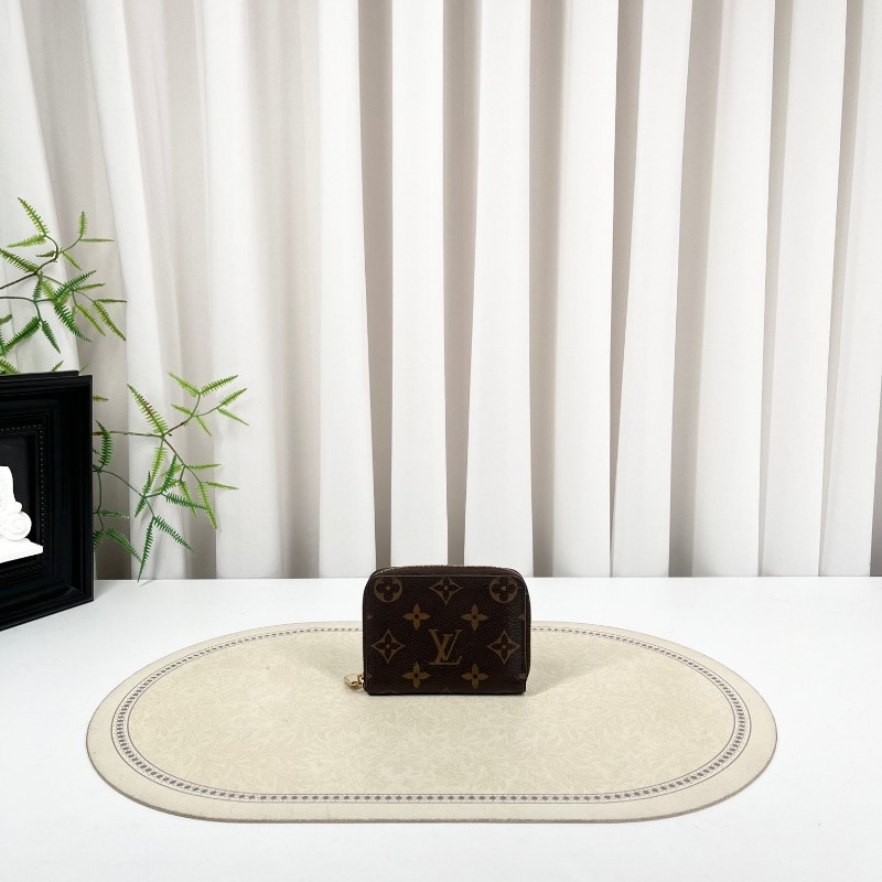 LV路易威登 經典老花短款拉鍊錢包卡包 內裡卡位多 卡位清晰 小巧精緻便攜-1