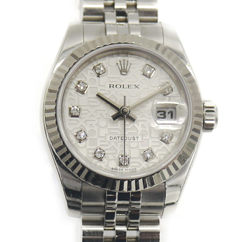 Rolex Datejust 179174G（D-序號），自動上鍊，10 鑽鑲嵌，電腦錶盤，女錶。-0