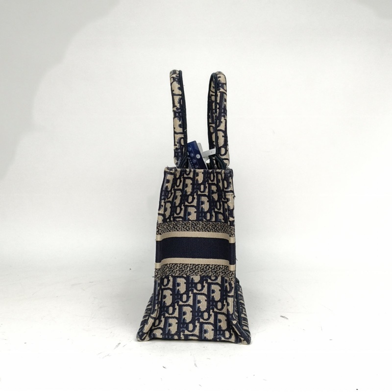 DIOR BookTote小號26.5藍色帆布2021印花字母刺繡手提包-1
