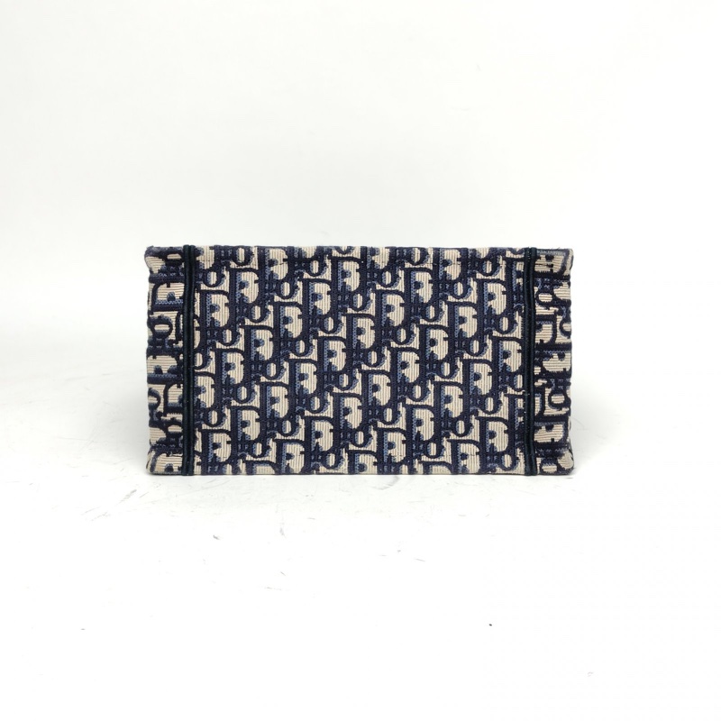 DIOR BookTote小號26.5藍色帆布2021印花字母刺繡手提包-3