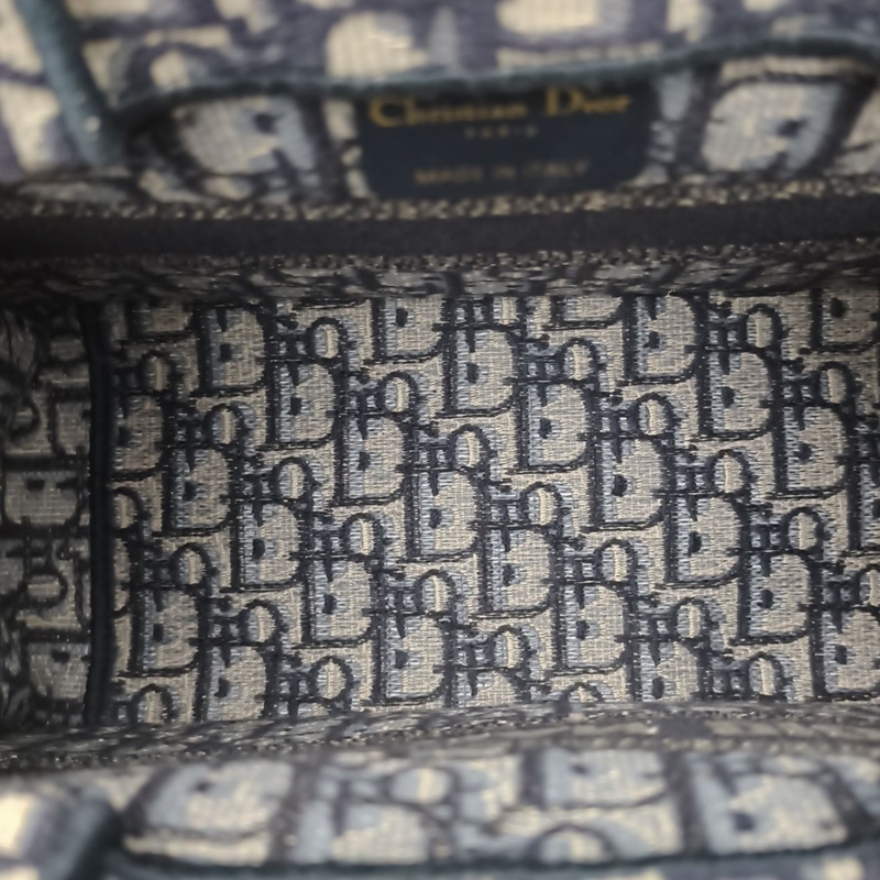 DIOR BookTote小號26.5藍色帆布2021印花字母刺繡手提包-4