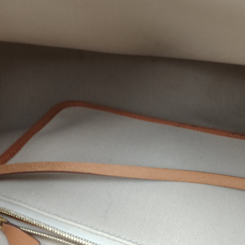 HERMES Herbag318L冰川白拼29本色帆布/牛皮U刻金扣肩背包-5