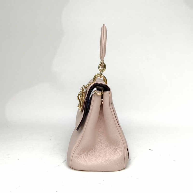 DIOR BeDior小號27淡粉色牛皮金扣2014肩背包-1