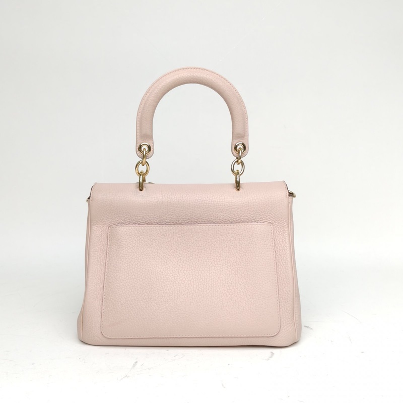 DIOR BeDior小號27淡粉色牛皮金扣2014肩背包-2