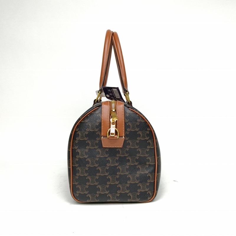 CELINE Triomphe凱旋門標誌印花波士頓包大號老花PVC金扣肩背包-1