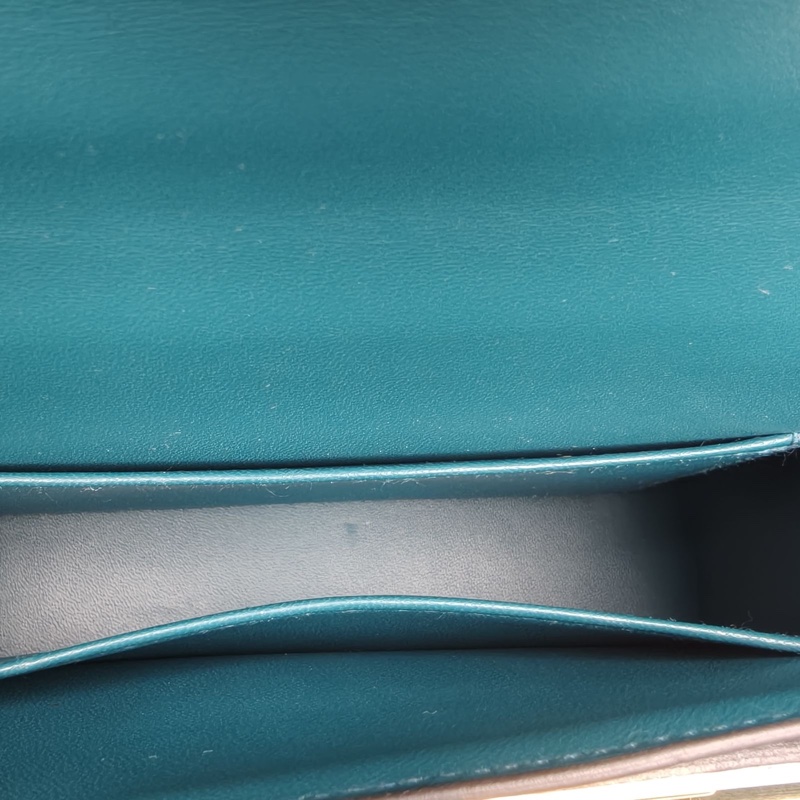 HERMES Verrou手槍包插銷包17博斯普魯斯綠山羊皮D刻金扣肩背包-5