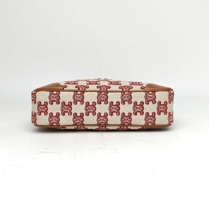 CELINE 棕色牛皮帆布凱旋門相機包斜挎包-3