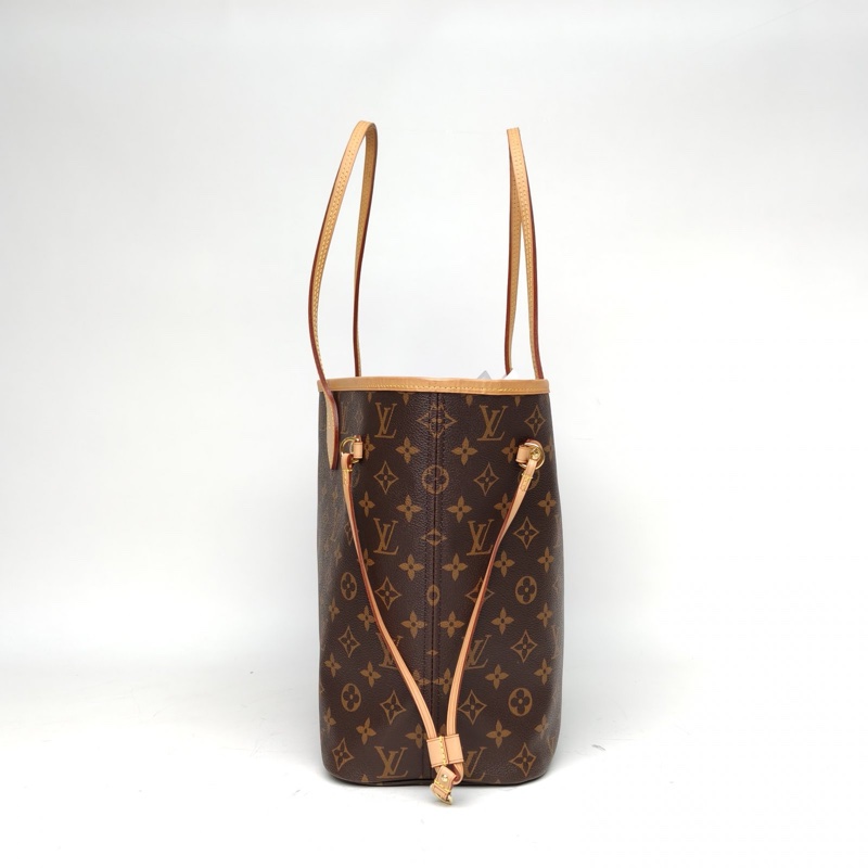 LOUIS VUITTON Neverfull中號31配子袋紅色內裏老花PVC金扣晶片肩背包-1